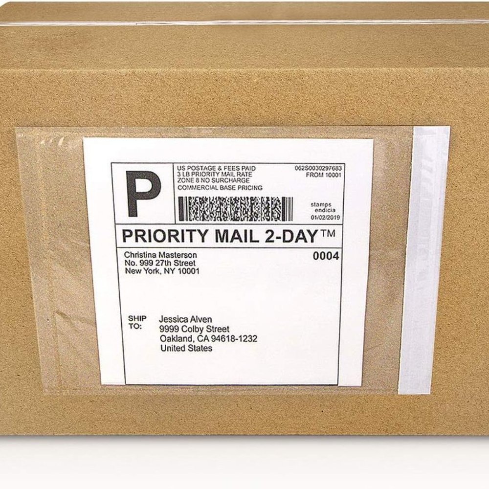 NIP (25) 7.5X5.5" Self Adhesive Shipping Label Pouches
